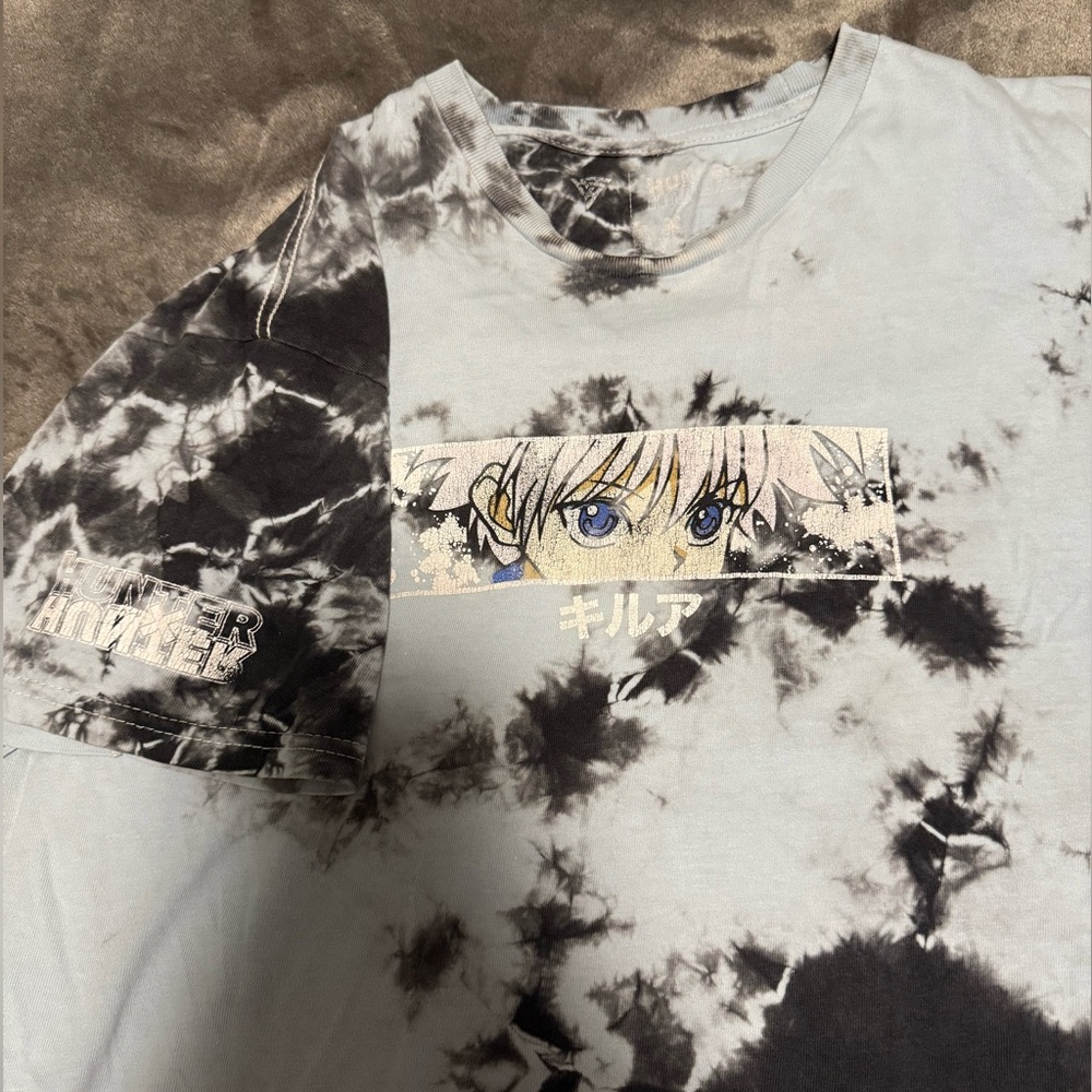 Baby blue and White Tie-Dye HUNTER HUNTER Graphic T-Shirt